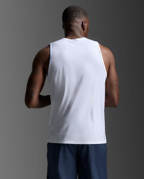 2XU Men Aero Mesh Tank - Blue Marble / Black Reflective