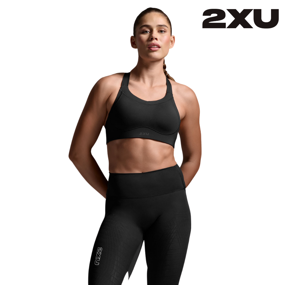 2XU Women Light Speed High Impact Sports Bra - Black / Silver Reflective