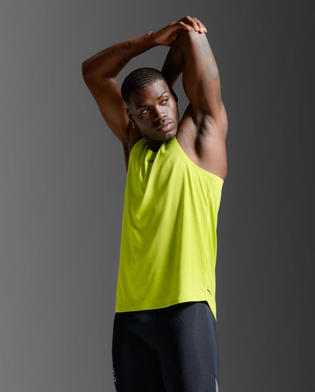 2XU Men Light Speed Tech Singlet - Volt / Black Reflective