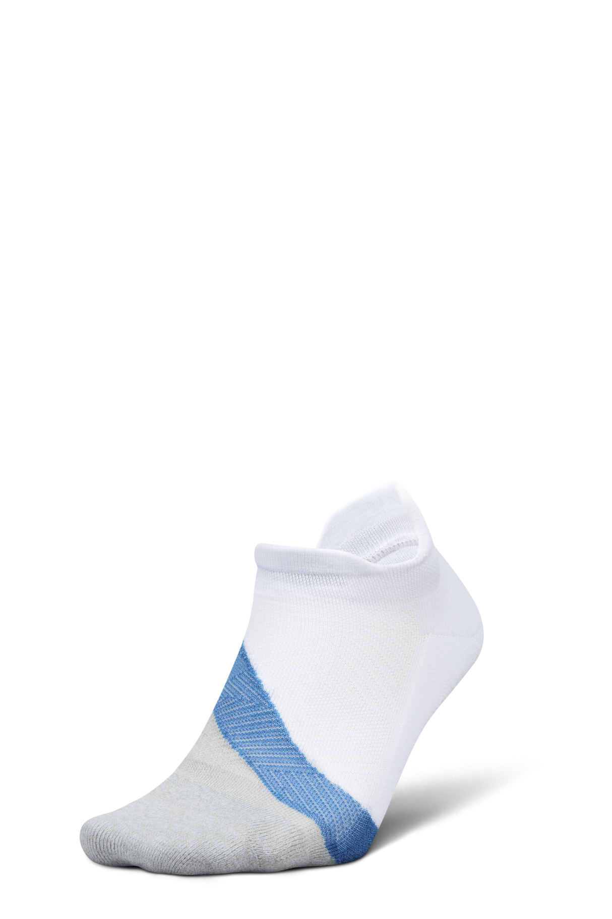 Feetures Active Elite Light Cushion No Show Tab - White Tide