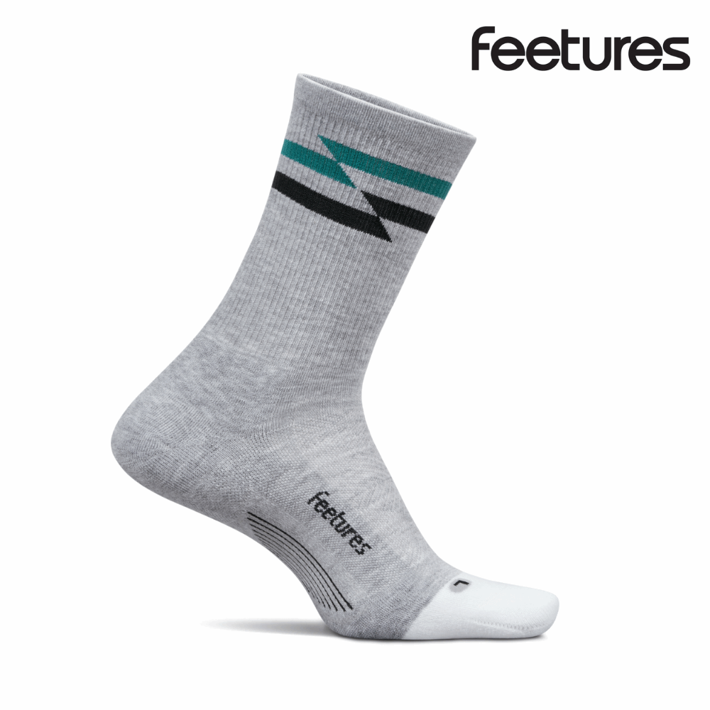 Explore Feetures Active Elite Max Cushion Mini Crew - Gray Track for trail, outdoor & lifestyle use | Liv Activ Singapore
