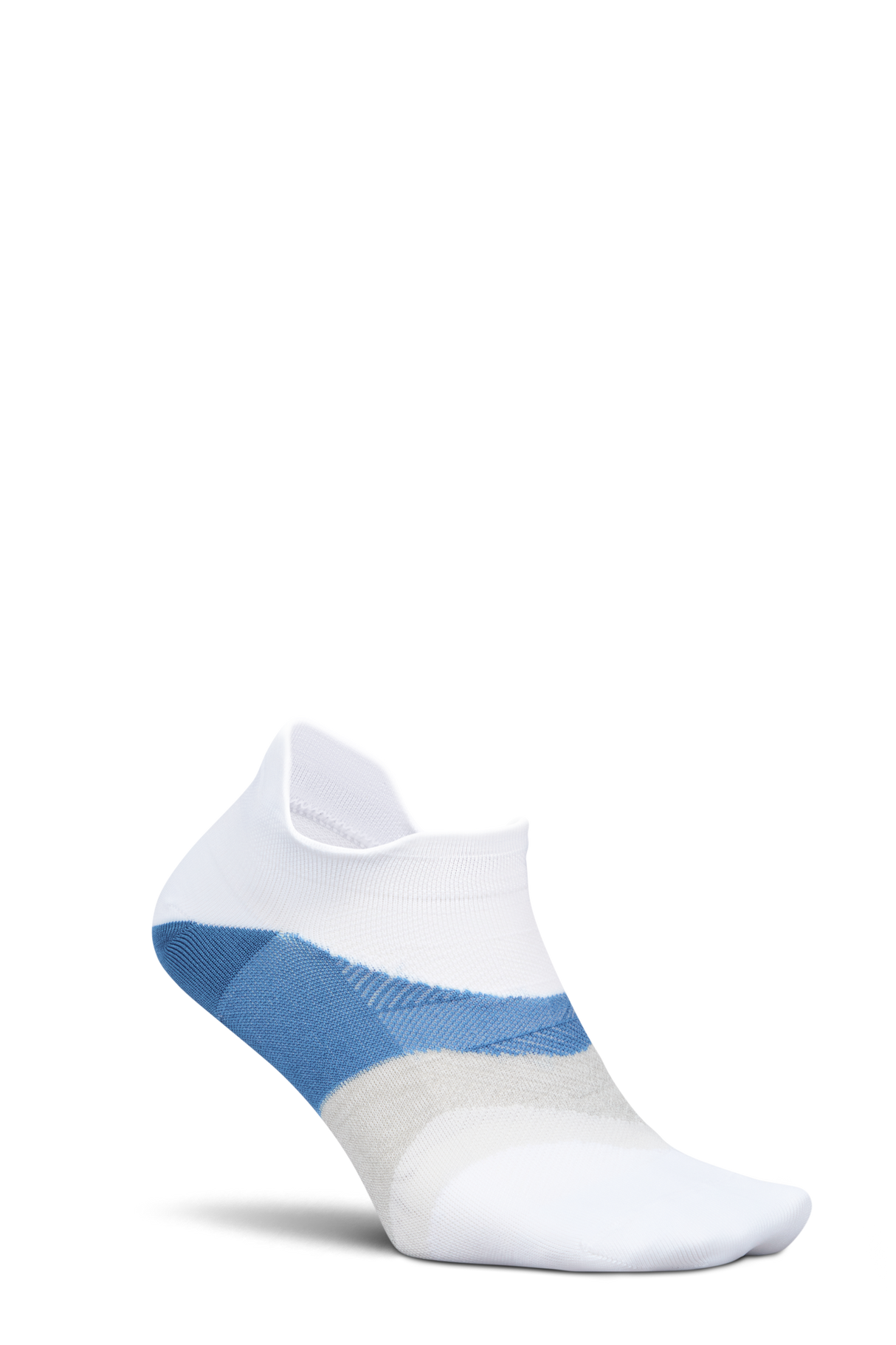 Feetures Active Elite Ultra Light Cushion No Show Tab - White Tide