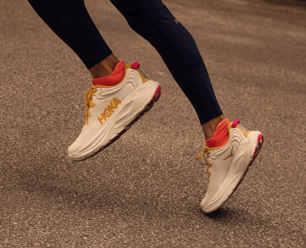 Explore HOKA Women Gaviota 6 Wide - Birch / Yellow Gold for trail, outdoor & lifestyle use | Liv Activ Singapore