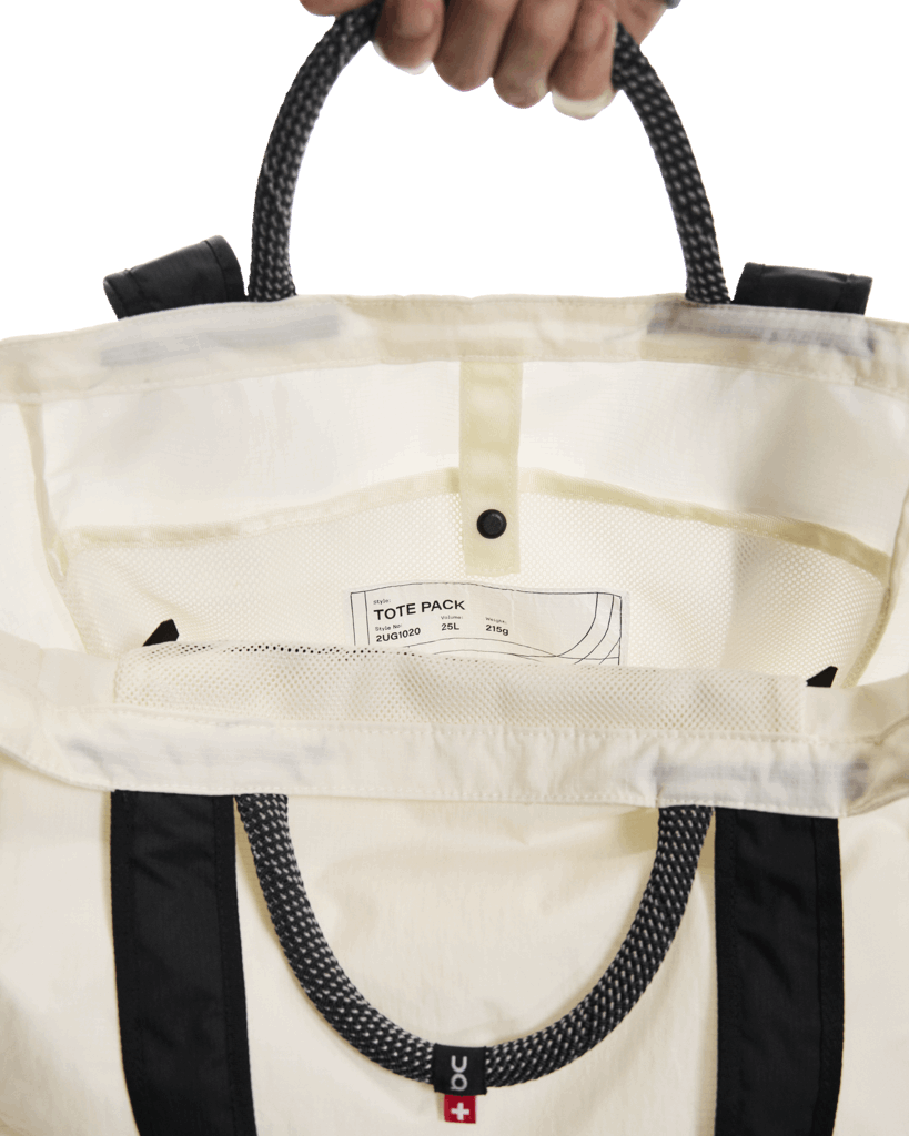 Explore On Unisex Tote Pack 25L - Cream / Black for trail, outdoor & lifestyle use | Liv Activ Singapore