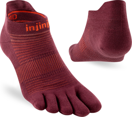 Explore Injinji Run Lightweight No-Show Coolmax - Mahogany for trail, outdoor & lifestyle use | Liv Activ Singapore