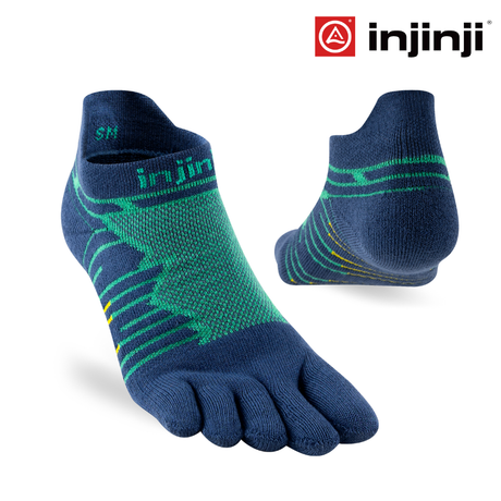 Explore Injinji Ultra Run Midweight No-Show Coolmax - Poseidon for trail, outdoor & lifestyle use | Liv Activ Singapore