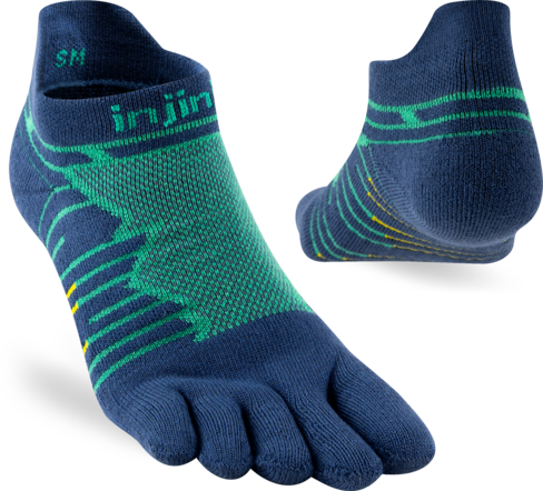 Explore Injinji Ultra Run Midweight No-Show Coolmax - Poseidon for trail, outdoor & lifestyle use | Liv Activ Singapore