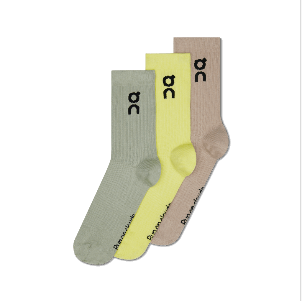 Explore On Unisex Logo Sock High 3-Pack - Lemonade / Tin for trail, outdoor & lifestyle use | Liv Activ Singapore