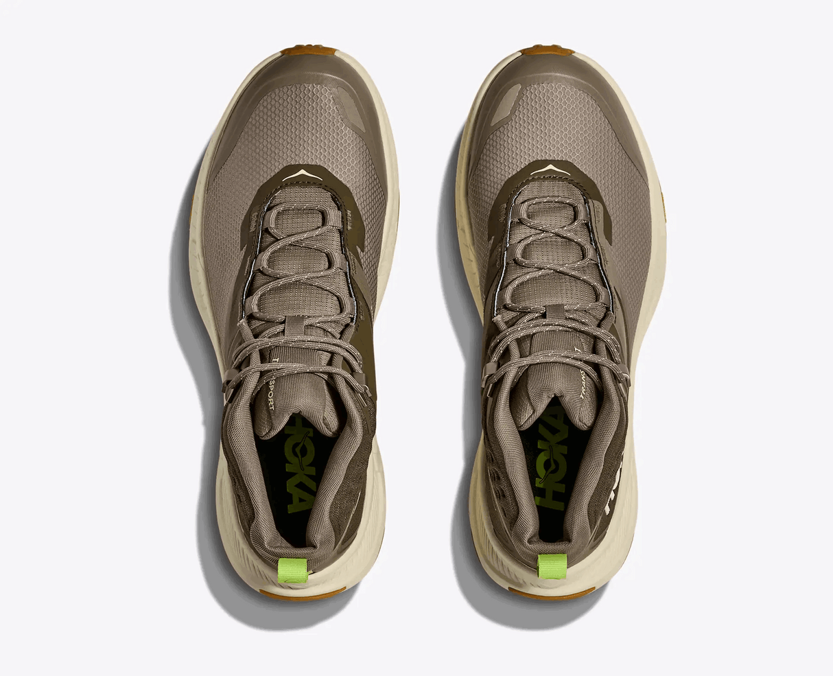 Explore HOKA Men Transport Hike GTX - Light Roast / Eggshell for trail, outdoor & lifestyle use | Liv Activ Singapore
