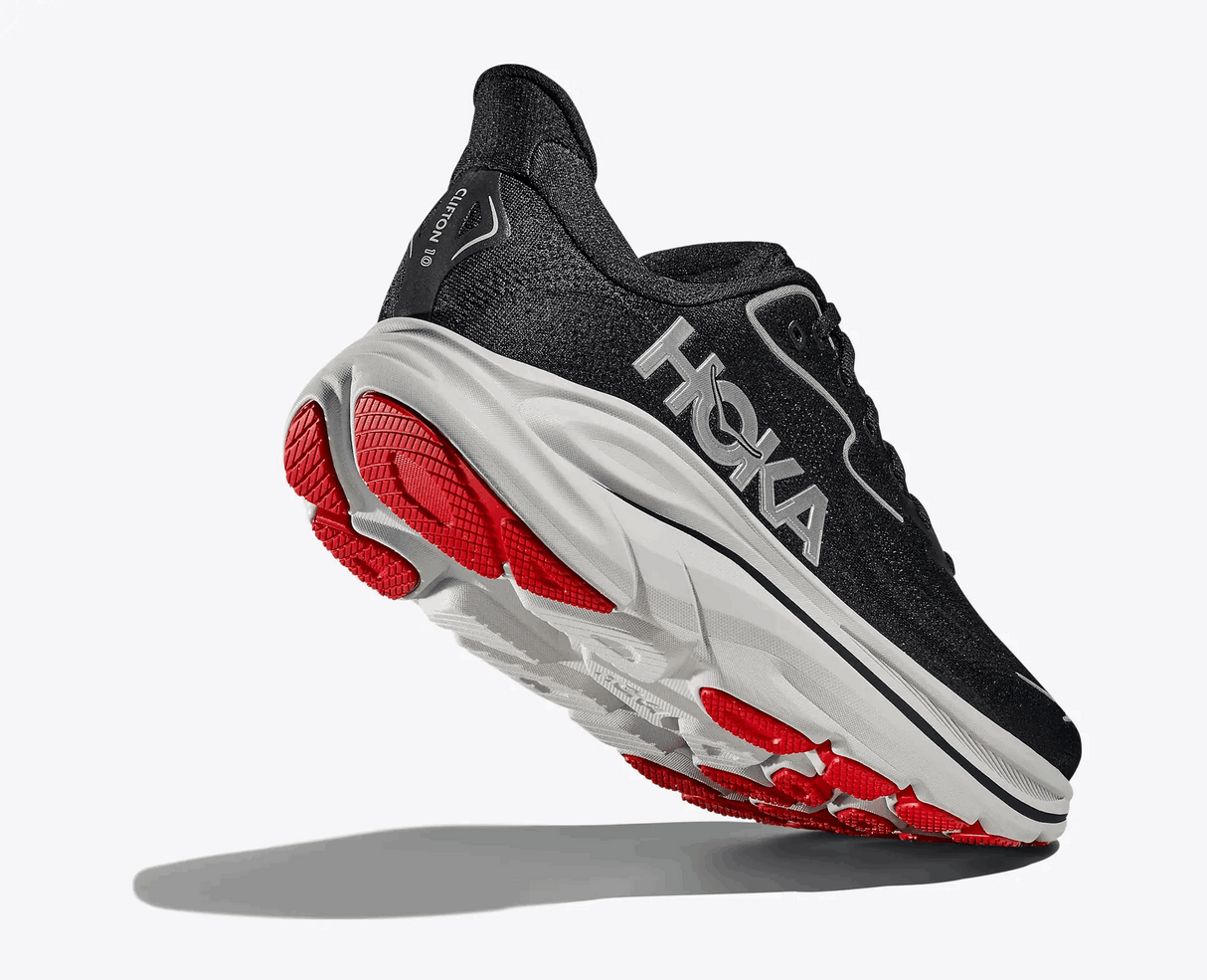Explore HOKA Men Clifton 10 Wide - Black / Silver for trail, outdoor & lifestyle use | Liv Activ Singapore