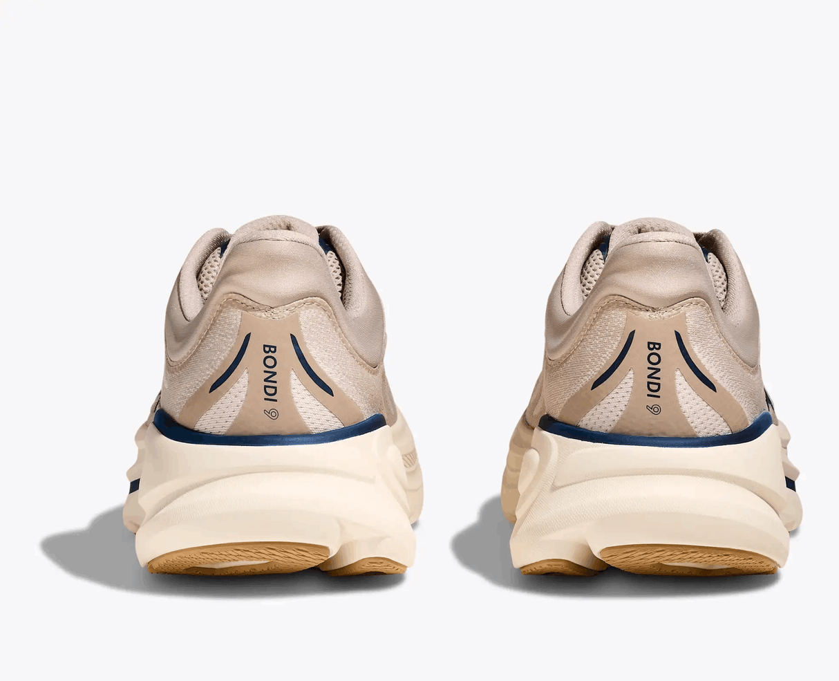 Explore HOKA Men Bondi 9 Wide - Stucco / Grout for trail, outdoor & lifestyle use | Liv Activ Singapore