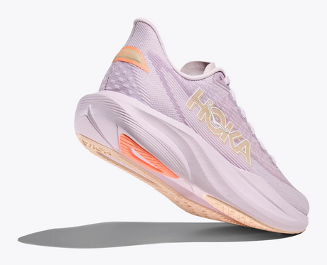Explore HOKA Women Mach 7 Wide - Lilac Cream / Tangerine Glow for trail, outdoor & lifestyle use | Liv Activ Singapore