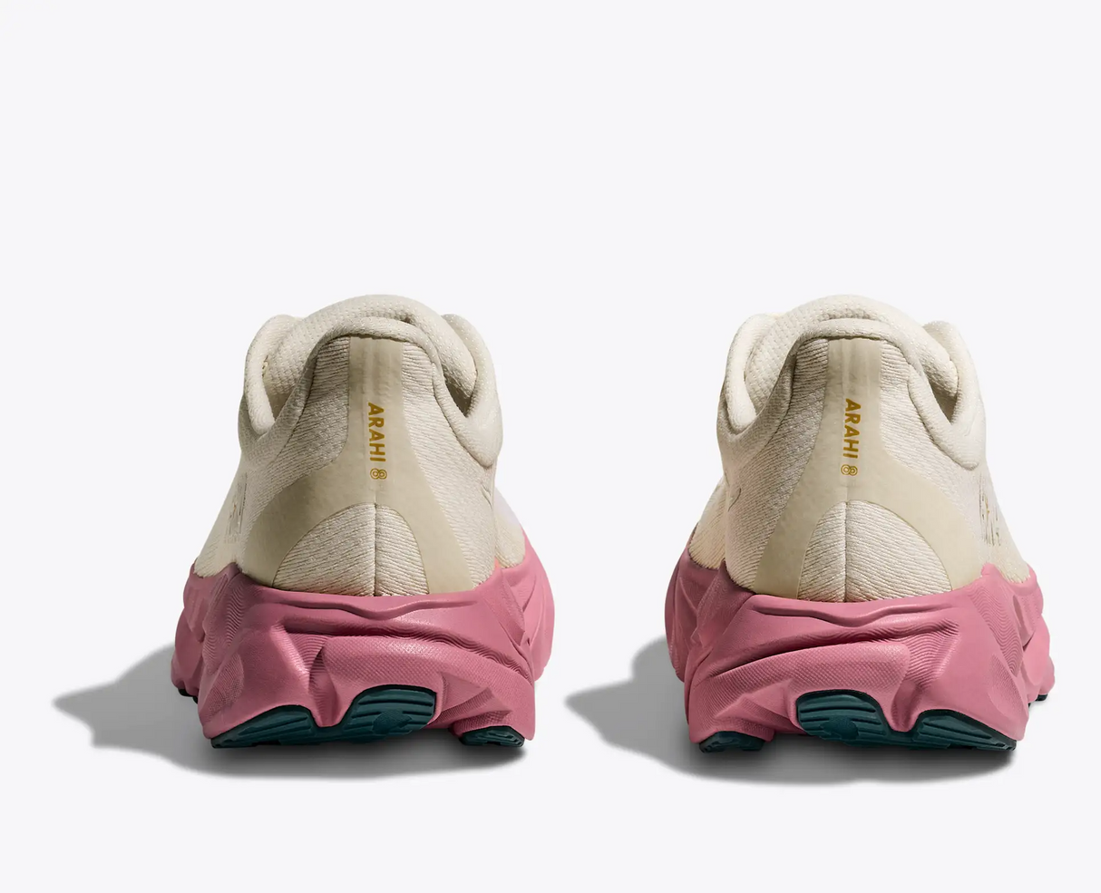 Explore HOKA Women Arahi 8 Wide - Alabaster / Lingonberry for trail, outdoor & lifestyle use | Liv Activ Singapore