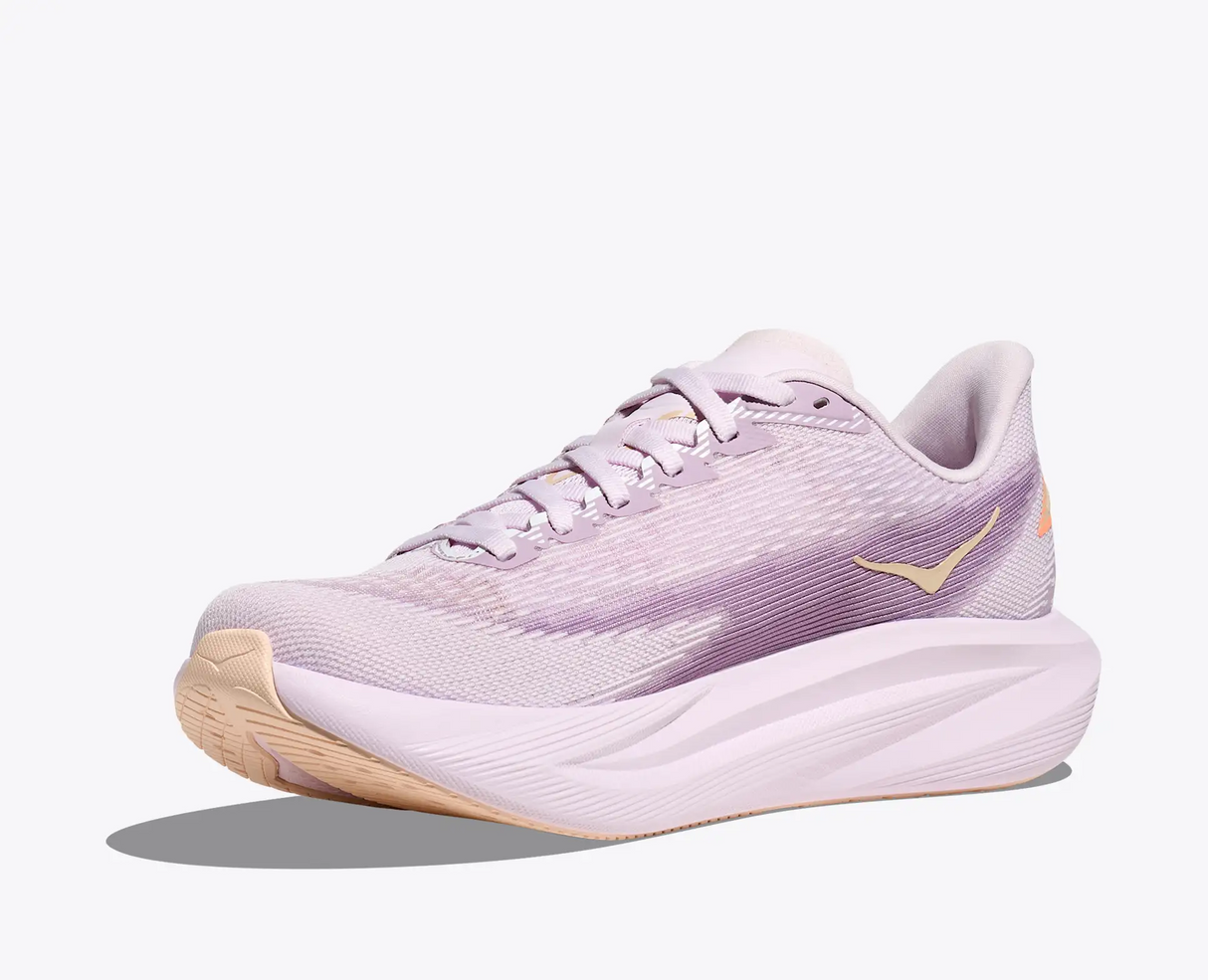 Explore HOKA Women Mach 7 Wide - Lilac Cream / Tangerine Glow for trail, outdoor & lifestyle use | Liv Activ Singapore