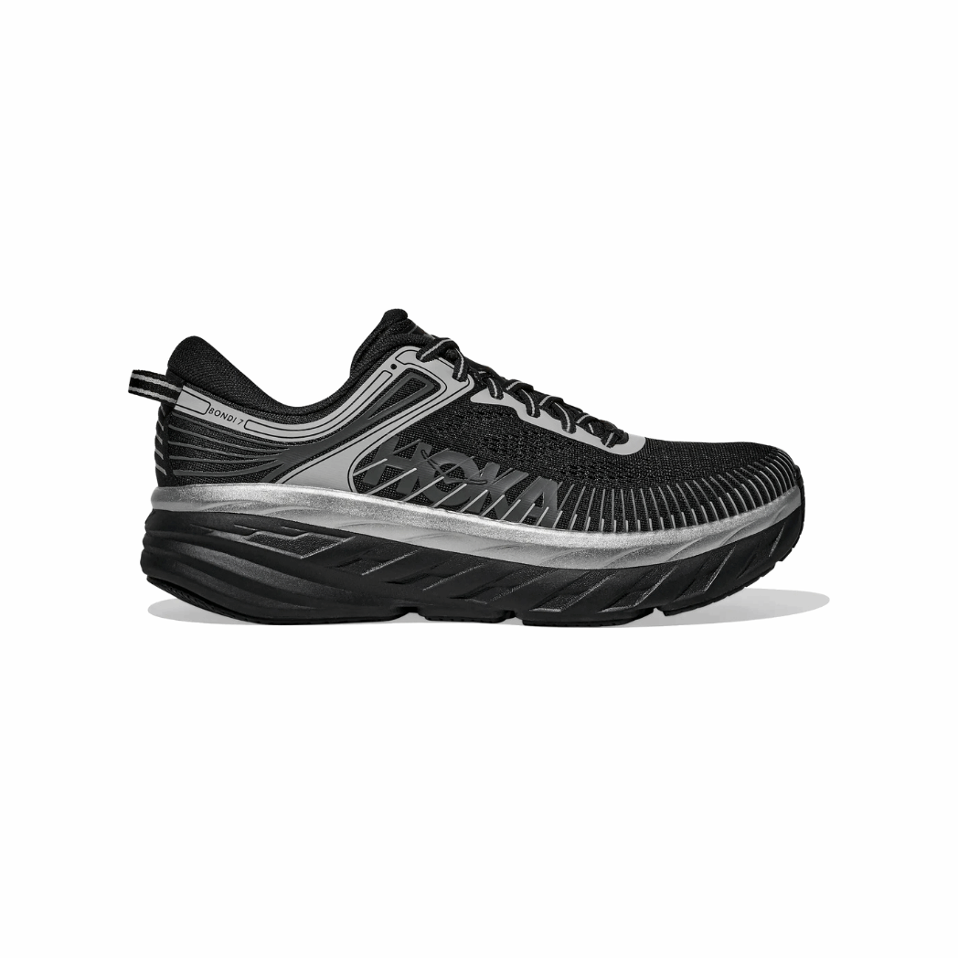 Explore HOKA Men Bondi 7 - Black / Stardust for trail, outdoor & lifestyle use | Liv Activ Singapore