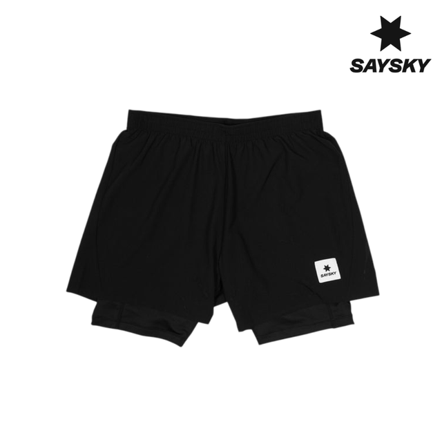 Explore SAYSKY Men Pace 2 In 1 Shorts 5'' - Black for trail, outdoor & lifestyle use | Liv Activ Singapore