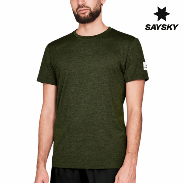 Explore SAYSKY Men Clean Pace T-Shirt - Green for trail, outdoor & lifestyle use | Liv Activ Singapore