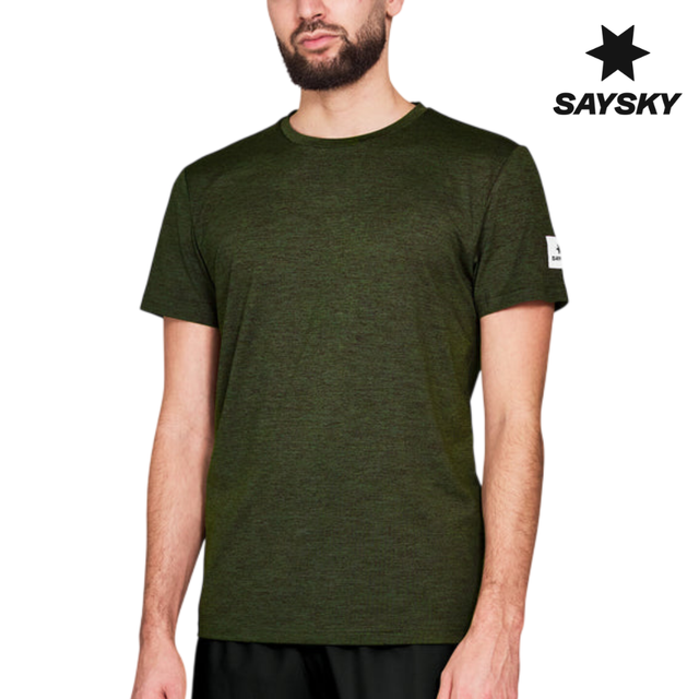 Explore SAYSKY Men Clean Pace T-Shirt - Green for trail, outdoor & lifestyle use | Liv Activ Singapore