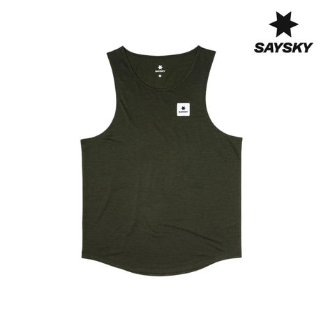 Explore SAYSKY Men Clean Combat Pro Singlet - Green for trail, outdoor & lifestyle use | Liv Activ Singapore