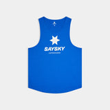 Explore SAYSKY Men Logo Combat Pro Singlet - Blue for trail, outdoor & lifestyle use | Liv Activ Singapore