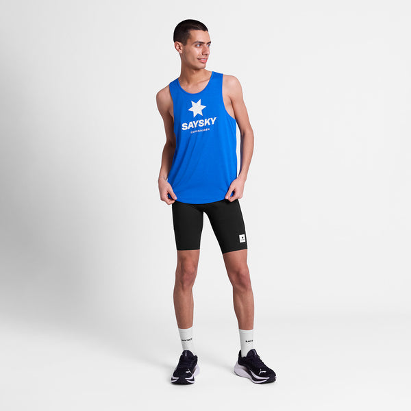 Explore SAYSKY Men Logo Combat Pro Singlet - Blue for trail, outdoor & lifestyle use | Liv Activ Singapore