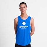 Explore SAYSKY Men Logo Combat Pro Singlet - Blue for trail, outdoor & lifestyle use | Liv Activ Singapore