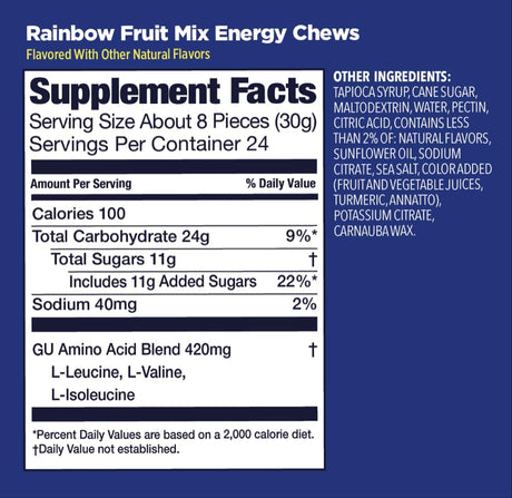 Explore (1 Pack) GU Energy Chews - Rainbow Fruit Mix - Expiry Date: Aug 2026 for trail, outdoor & lifestyle use | Liv Activ Singapore