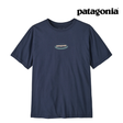 Explore Patagonia Men '95 Oval Logo T-Shirt - New Navy: Kaleido for trail, outdoor & lifestyle use | Liv Activ Singapore