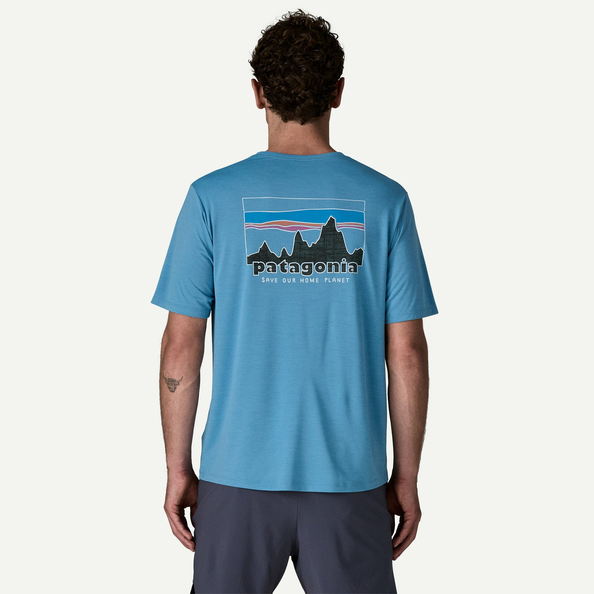 Explore Patagonia Men Capilene® Cool Daily Shirt - '73 Skyline - Shore Blue - Light Shore Blue X-Dye for trail, outdoor & lifestyle use | Liv Activ Singapore