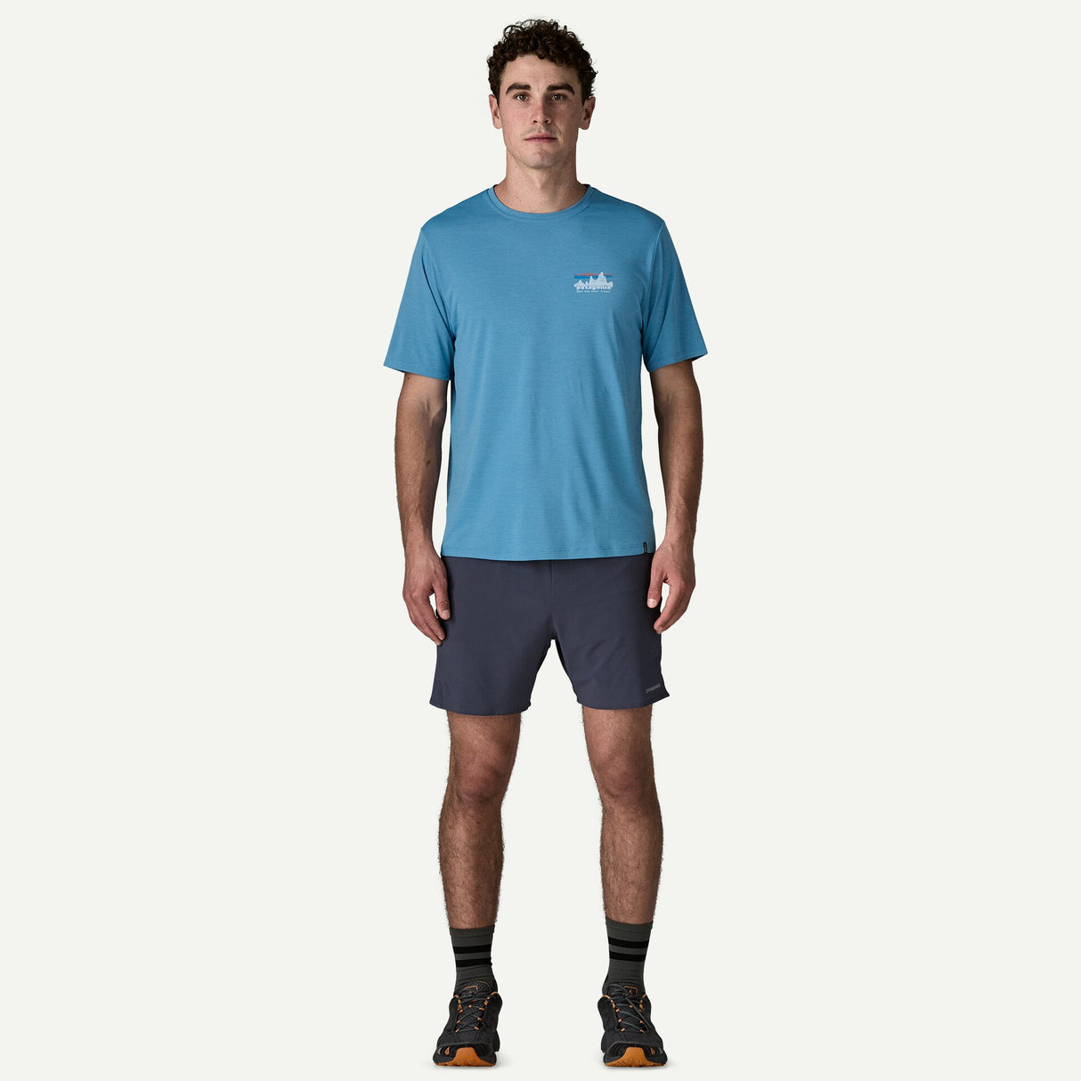 Explore Patagonia Men Capilene® Cool Daily Shirt - '73 Skyline - Shore Blue - Light Shore Blue X-Dye for trail, outdoor & lifestyle use | Liv Activ Singapore