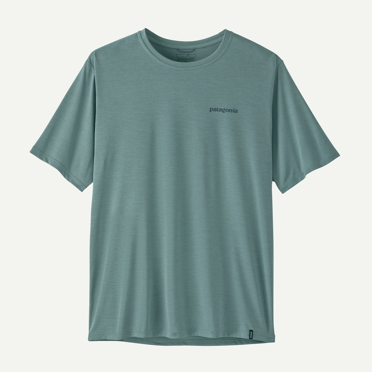 Explore Patagonia Men Men's Capilene® Cool Daily Shirt - Boardshort Logo - Blue Sage - Light Blue Sage X-Dye for trail, outdoor & lifestyle use | Liv Activ Singapore