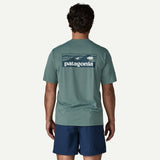 Explore Patagonia Men Men's Capilene® Cool Daily Shirt - Boardshort Logo - Blue Sage - Light Blue Sage X-Dye for trail, outdoor & lifestyle use | Liv Activ Singapore