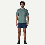 Explore Patagonia Men Men's Capilene® Cool Daily Shirt - Boardshort Logo - Blue Sage - Light Blue Sage X-Dye for trail, outdoor & lifestyle use | Liv Activ Singapore