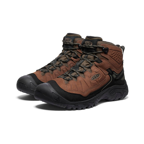 Explore KEEN Men Targhee IV Mid Waterproof Wide - Bison / Black for trail, outdoor & lifestyle use | Liv Activ Singapore