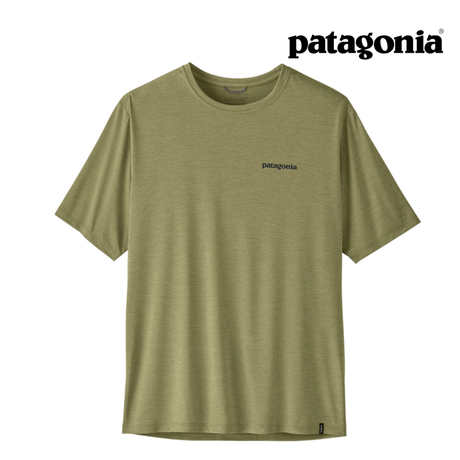 Explore Patagonia Men Capilene® Cool Daily Shirt - Boardshort Logo - Gumtree Green - Light Gumtree Green X-Dye for trail, outdoor & lifestyle use | Liv Activ Singapore