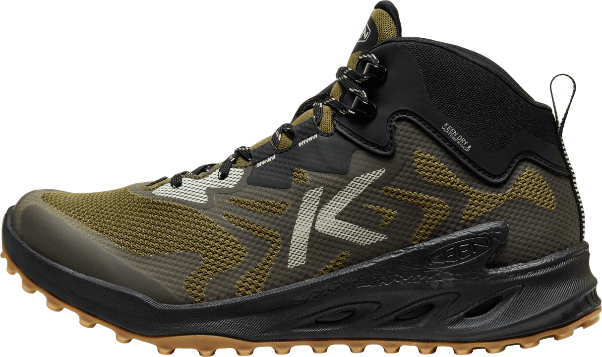 Explore KEEN Men Zionic NXT Mid Waterproof Hiking Shoe - Dark Olive / Black for trail, outdoor & lifestyle use | Liv Activ Singapore