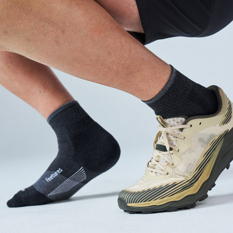 Explore Feetures Trail Max Cushion Quarter - Charcoal for trail, outdoor & lifestyle use | Liv Activ Singapore