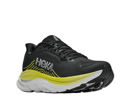 Explore HOKA Men Clifton 11 Wide - Black / Cosmic Grey for trail, outdoor & lifestyle use | Liv Activ Singapore