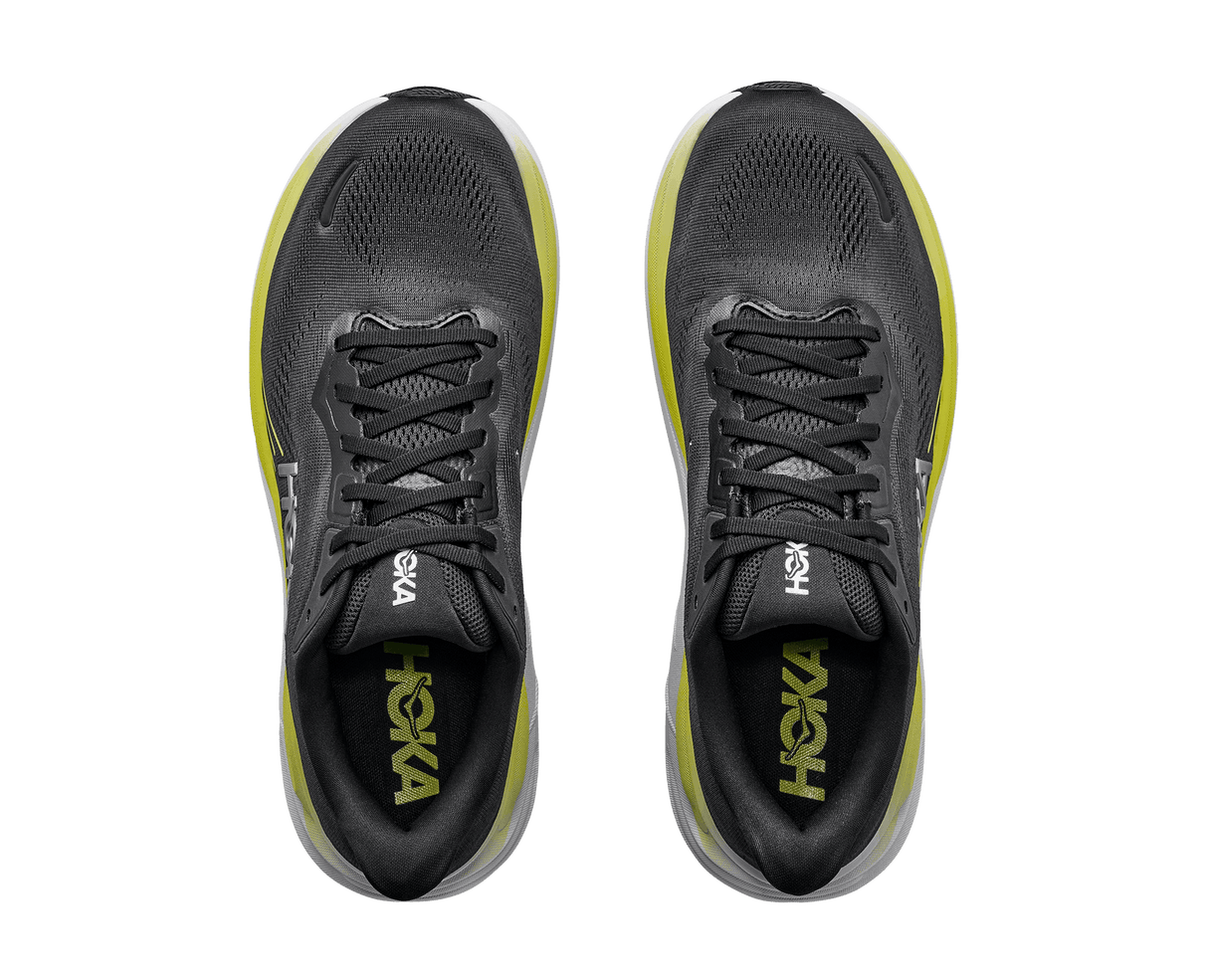 Explore HOKA Men Clifton 11 Wide - Black / Cosmic Grey for trail, outdoor & lifestyle use | Liv Activ Singapore