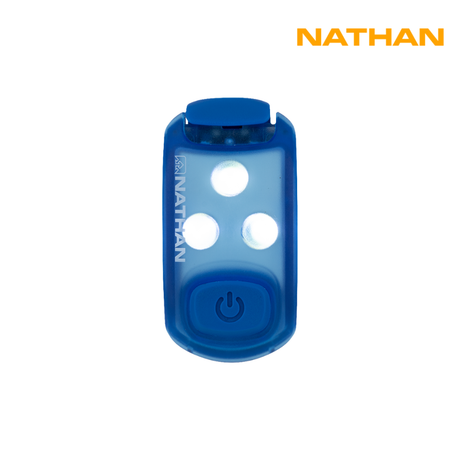 Explore Nathan Sports StrobeLight 2.0 Safety LED Light Clip - Blue Cornflower for trail, outdoor & lifestyle use | Liv Activ Singapore