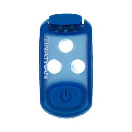 Explore Nathan Sports StrobeLight 2.0 Safety LED Light Clip - Blue Cornflower for trail, outdoor & lifestyle use | Liv Activ Singapore