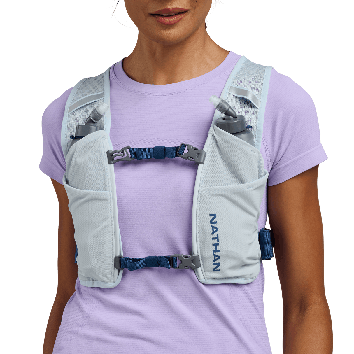 Nathan Sports QuickStart 3.0 4 Liter Hydration Pack - Light Blue / Deep Blue