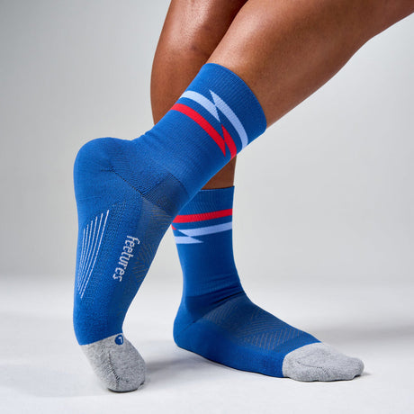 Feetures Active Elite Light Cushion Mini Crew - Blue Track