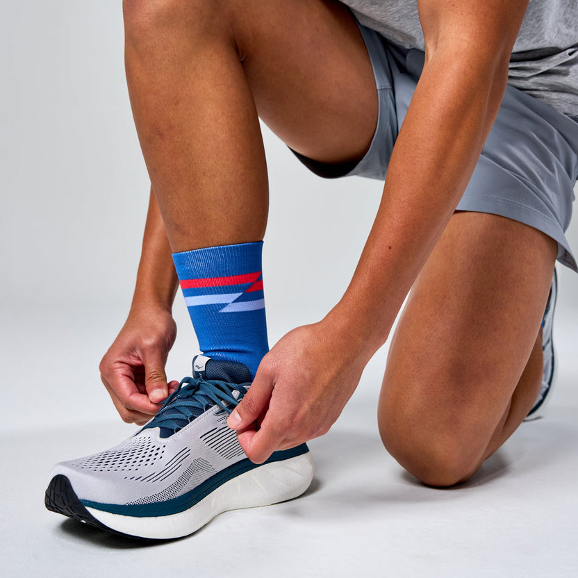 Feetures Active Elite Light Cushion Mini Crew - Blue Track