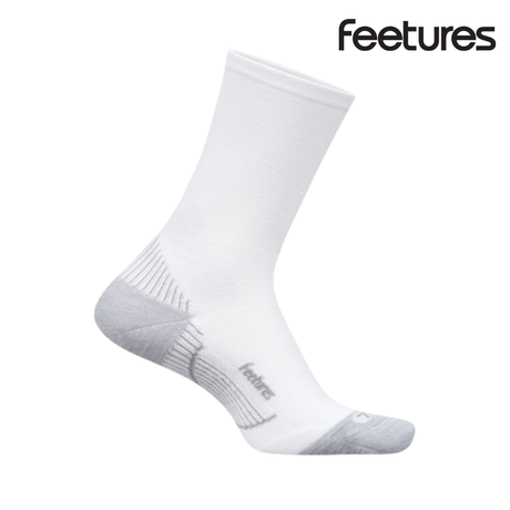 Explore Feetures Plantar Fasciitis Relief Light Cushion Mini Crew - White for trail, outdoor & lifestyle use | Liv Activ Singapore