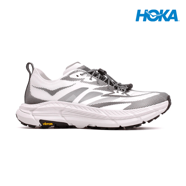 Explore HOKA Unisex Mafate Speed 4 Lite TS - White / Black for trail, outdoor & lifestyle use | Liv Activ Singapore