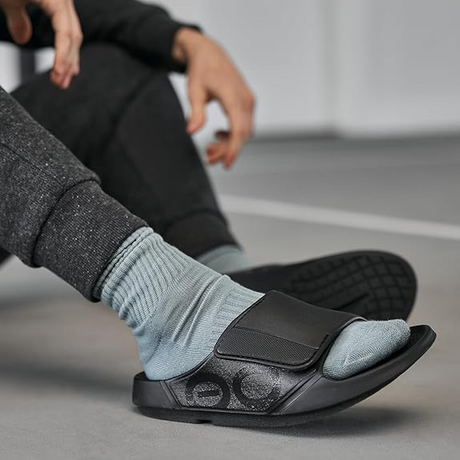 Explore OOFOS Unisex OOahh Sport Flex - Matte Black for trail, outdoor & lifestyle use | Liv Activ Singapore