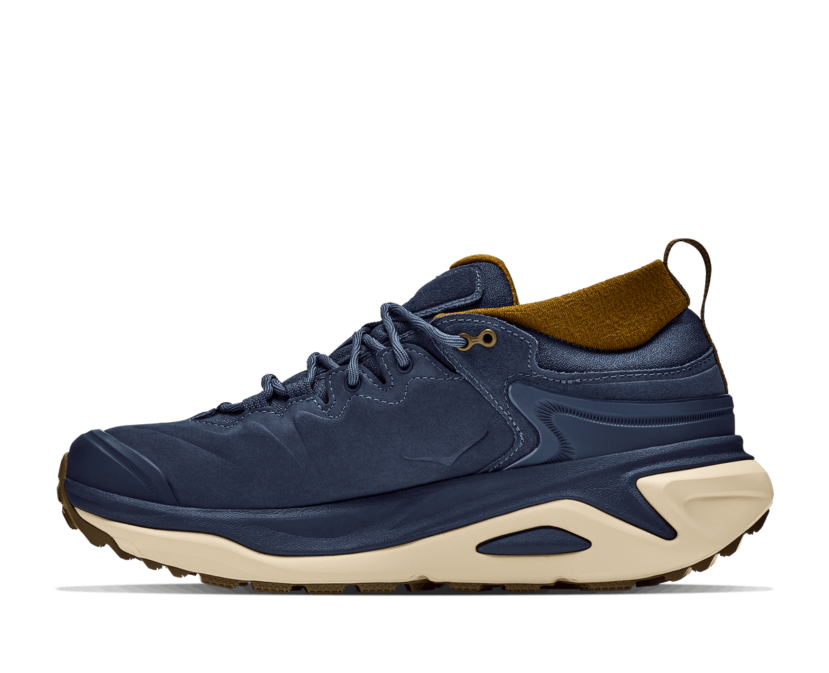 Explore HOKA Men Kaha 3 Low GTX - Varsity Navy / Barley Flour for trail, outdoor & lifestyle use | Liv Activ Singapore