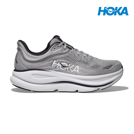 Explore HOKA Men Bondi 9 Wide - Stellar Grey / Squid Ink for trail, outdoor & lifestyle use | Liv Activ Singapore