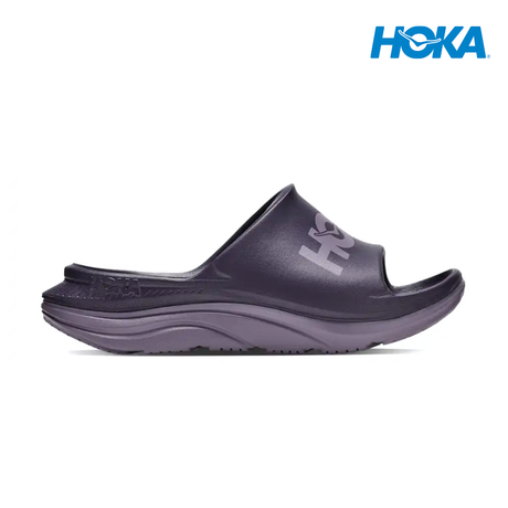 Explore HOKA Unisex Ora Athletic Slide - Squid Ink / Purple Fog for trail, outdoor & lifestyle use | Liv Activ Singapore